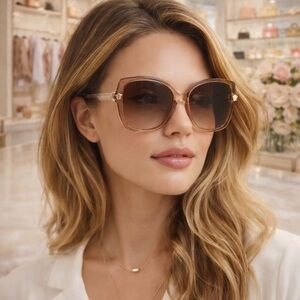 Versace Transparent Brown Mirror Lens Sunglasses Gold Medusa Accents 🔥